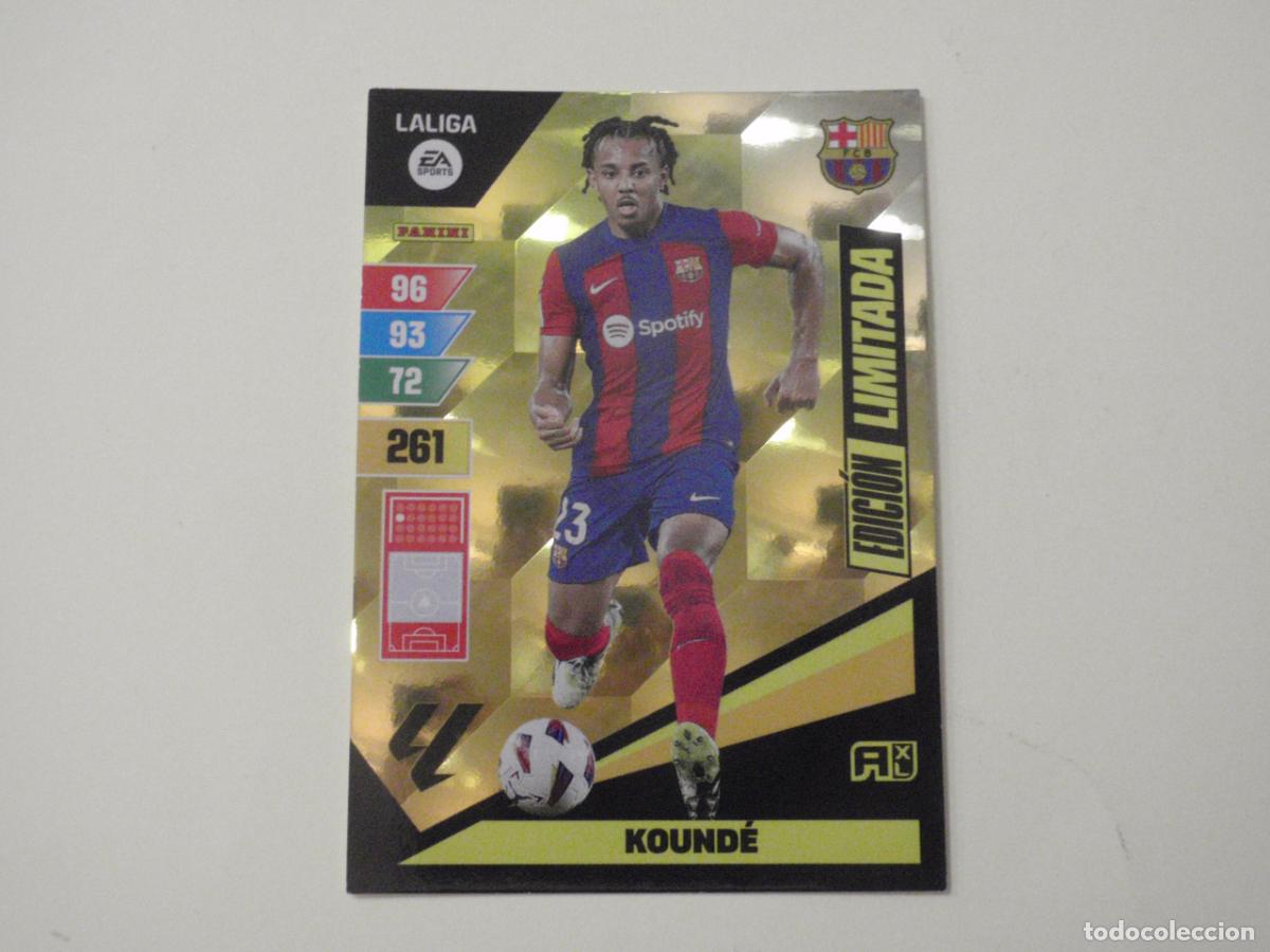 Cromos de f&uacute;tbol: Carta KOUNDE Barcelona EDICI&Oacute;N LIMITADA. Trading card Adrenalyn Liga 2023 2024. Panini 23 24