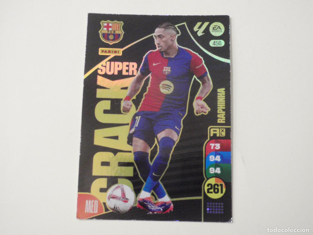 Cromos de f&uacute;tbol: Carta 450 RAPHINHA Barcelona SUPER CRACK. Trading card Adrenalyn Liga 2024 2025. Panini 24 25