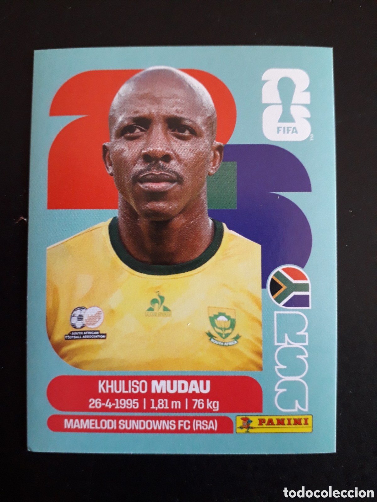 Football Stickers: MUDAU SUD&Aacute;FRICA RSA 9 MUNDIAL F&Uacute;TBOL 2026 FIFA WORLD CUP PANINI SIN PEGAR PEDIDO M&Iacute;NIMO 3&euro;.