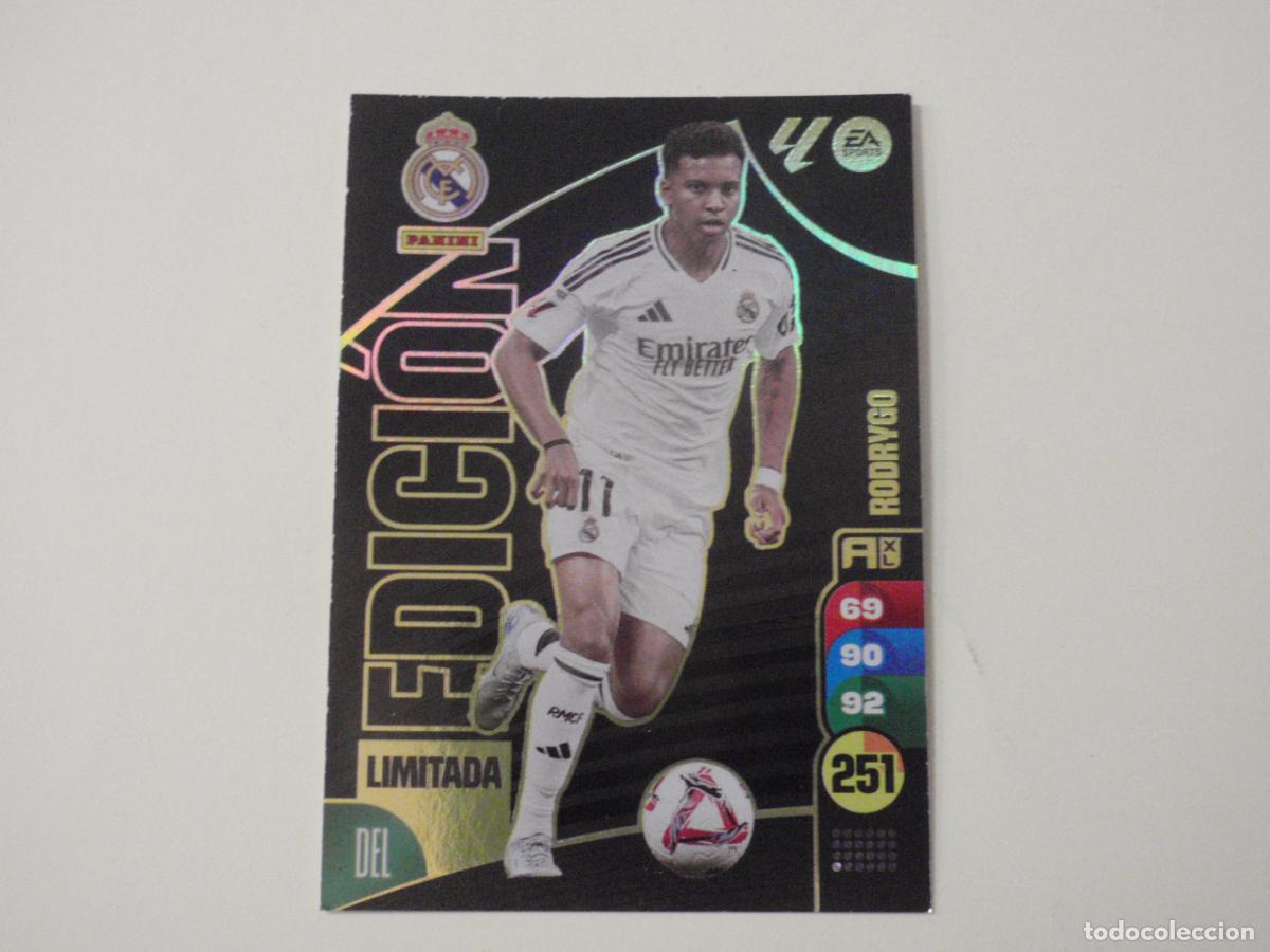 Football Stickers: Carta RODRYGO Real Madrid EDICI&Oacute;N LIMITADA. Trading card Adrenalyn Liga 2024 2025. Panini 24 25