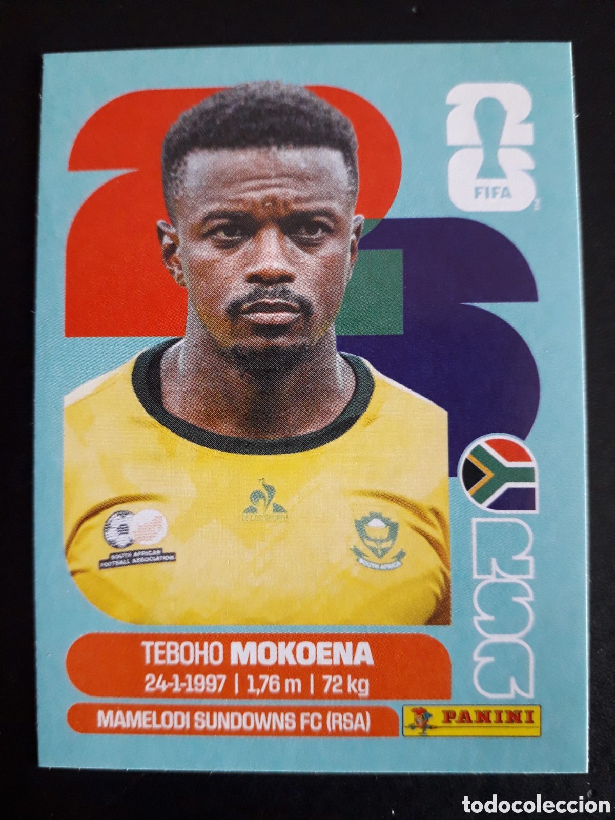 Cromos de f&uacute;tbol: MOKOENA SUD&Aacute;FRICA RSA 11 MUNDIAL F&Uacute;TBOL 2026 FIFA WORLD CUP PANINI SIN PEGAR PEDIDO M&Iacute;NIMO 3&euro;.
