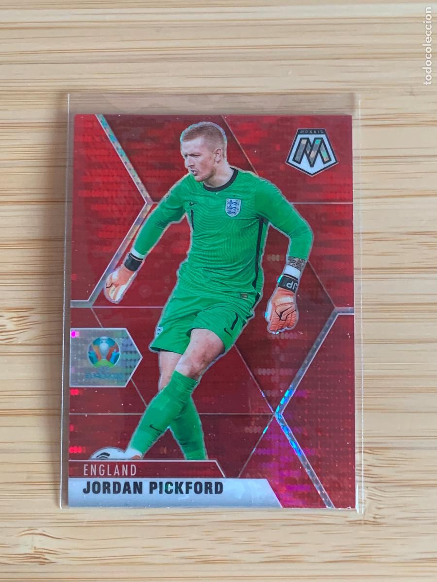Cromos de f&uacute;tbol: JORDAN PICKFORD - RED PULSAR - ENGLAND - PANINI MOSAIC EURO2020