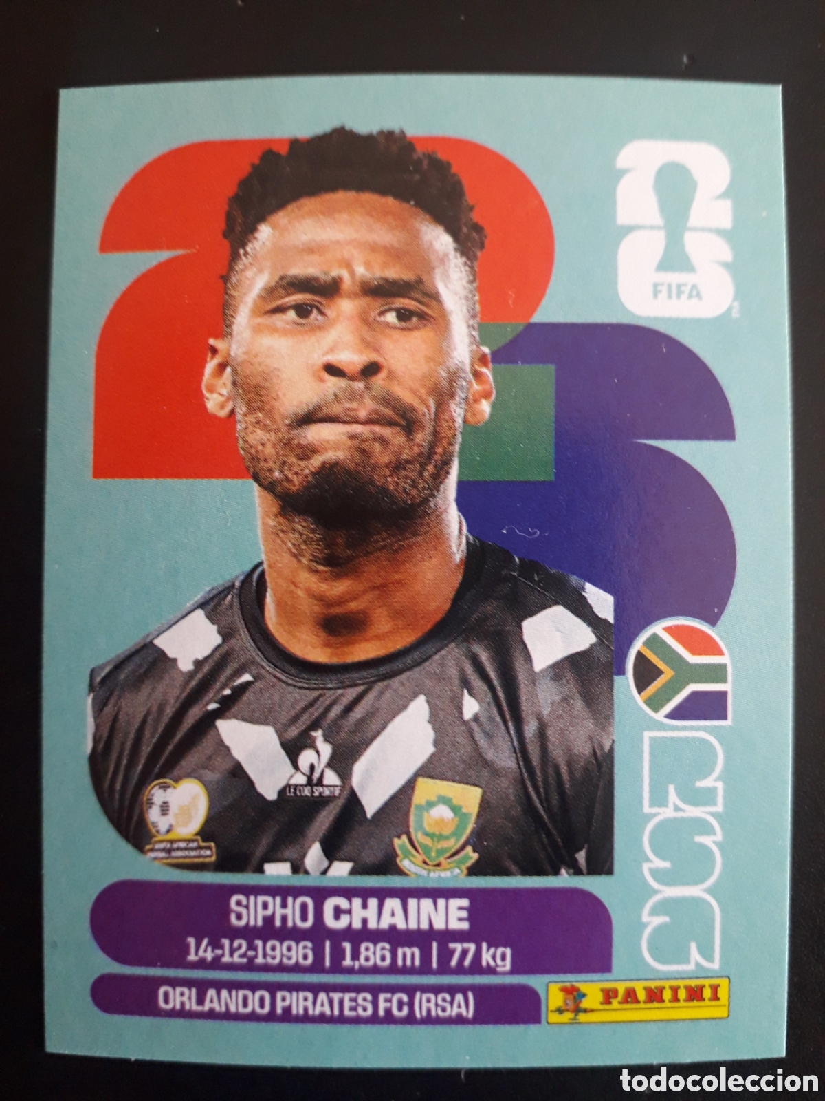 Cromos de f&uacute;tbol: CHAINE SUD&Aacute;FRICA RSA 3 MUNDIAL F&Uacute;TBOL 2026 FIFA WORLD CUP PANINI SIN PEGAR PEDIDO M&Iacute;NIMO 3&euro;.
