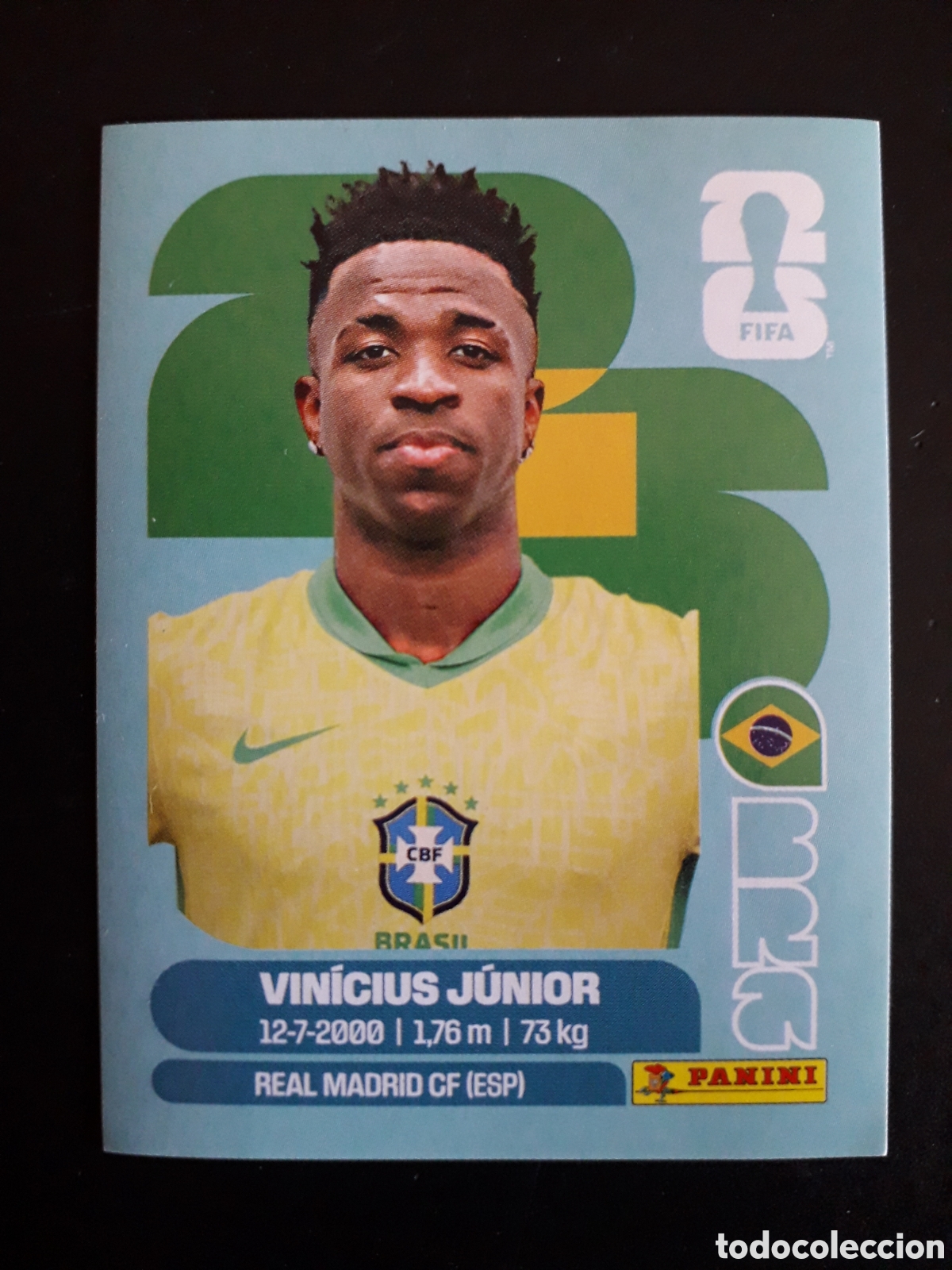Cromos de f&uacute;tbol: VINICIUS J&Uacute;NIOR BRASIL BRA 14 MUNDIAL F&Uacute;TBOL 2026 FIFA WORLD CUP PANINI SIN PEGAR PEDIDO M&Iacute;NIMO 3&euro;.