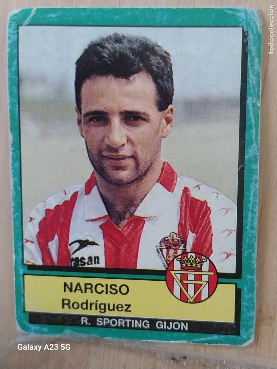 Cromos de f&uacute;tbol: NARCISO SPORTING GIJON PANINI FUTBOL 90 CROMO 286 SIN PEGAR NUNCA SOBADO A&Ntilde;O 1990 *-