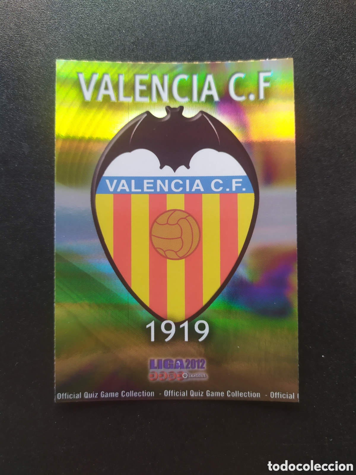 Cromos de f&uacute;tbol: Mundicromo fichas Liga 2011 2012 11 12 escudo brillo rayas n&deg; 55 Valencia