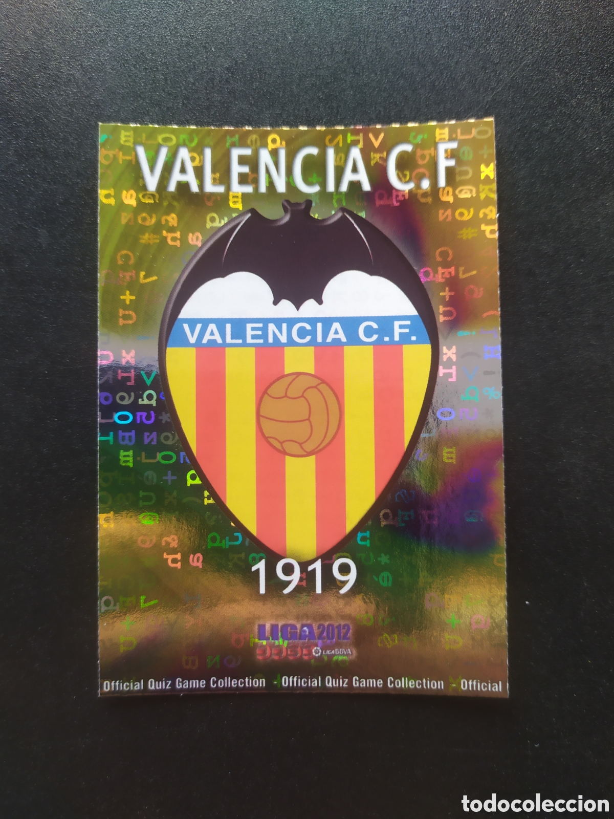 Cromos de f&uacute;tbol: Mundicromo fichas Liga 2011 2012 11 12 escudo brillo letras n&deg; 55 Valencia