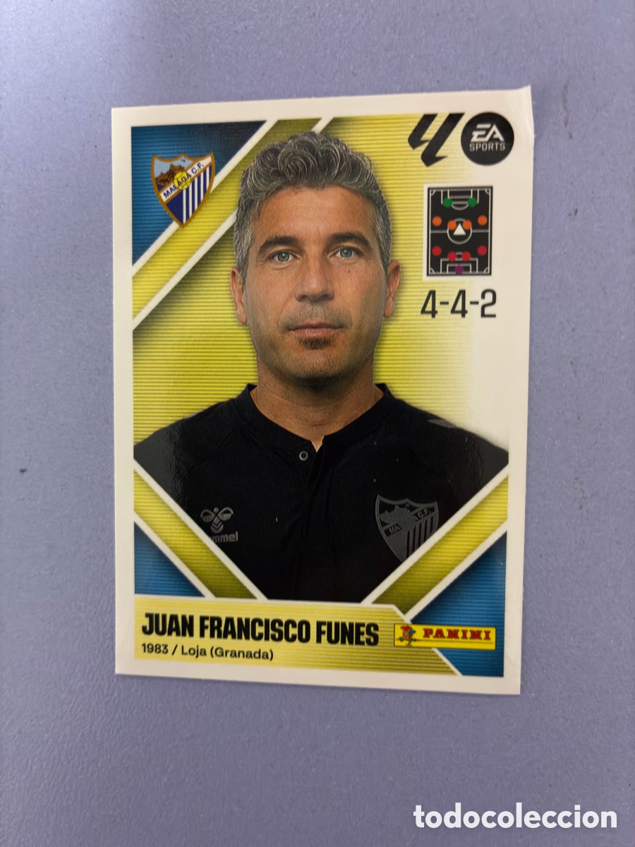 Cartes &agrave; collectionner de Football: Cromo Juan Francisco Funes (Entrenador M&aacute;laga CF) N&ordm; 2 - LIGA Este 2026-27 Panini (Sin Pegar)