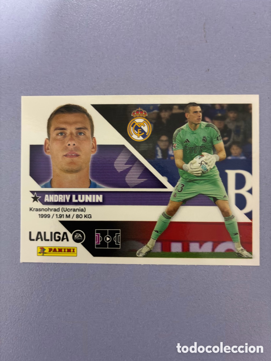 Cromos de f&uacute;tbol: Cromo Andriy Lunin (Real Madrid) N&ordm; 4 - Colecci&oacute;n Este LIGA 2026-27 Panini (Sin Pegar)