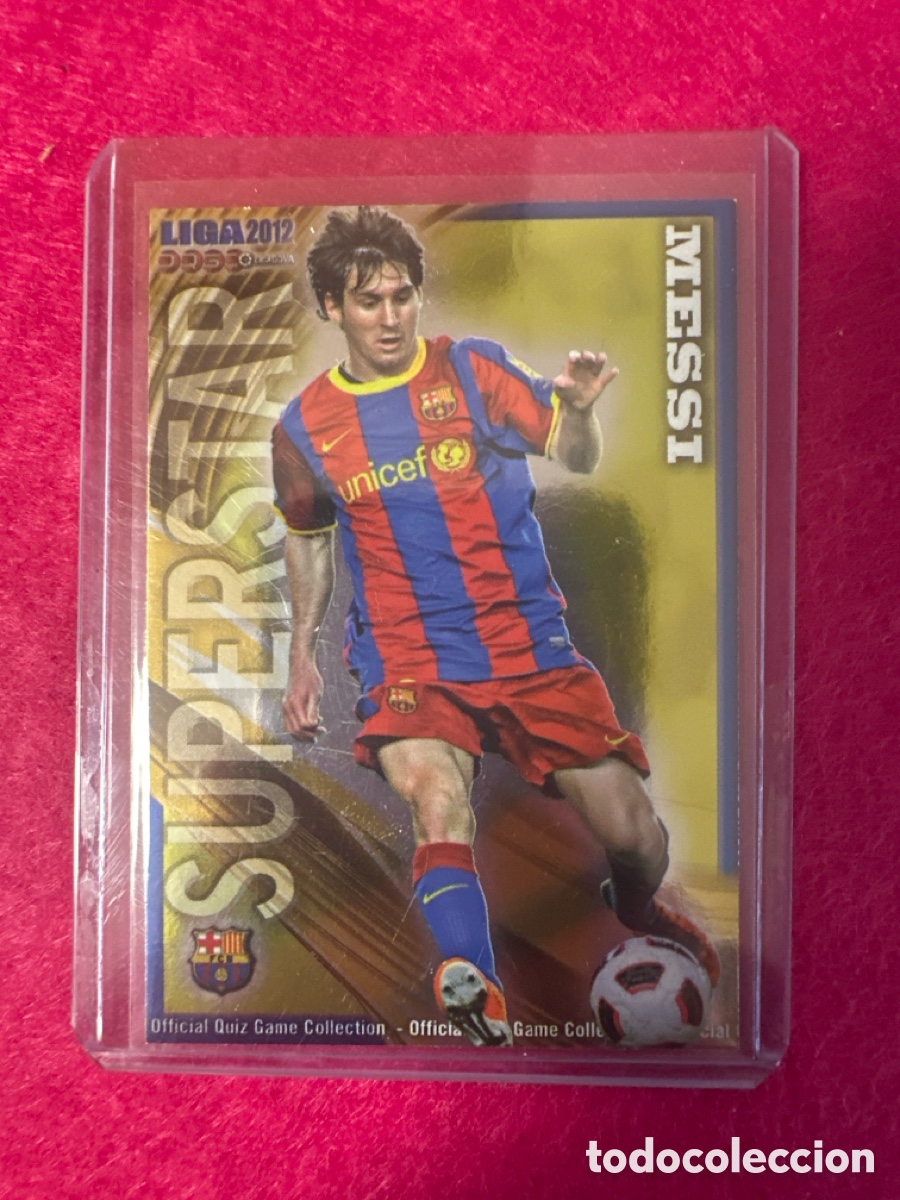 Cromos de f&uacute;tbol: 26 MESSI(F.C.BARCELONA) SUPERSTAR VERSI&Oacute;N BRILLO LISO MUNDICROMO 2012 11 12