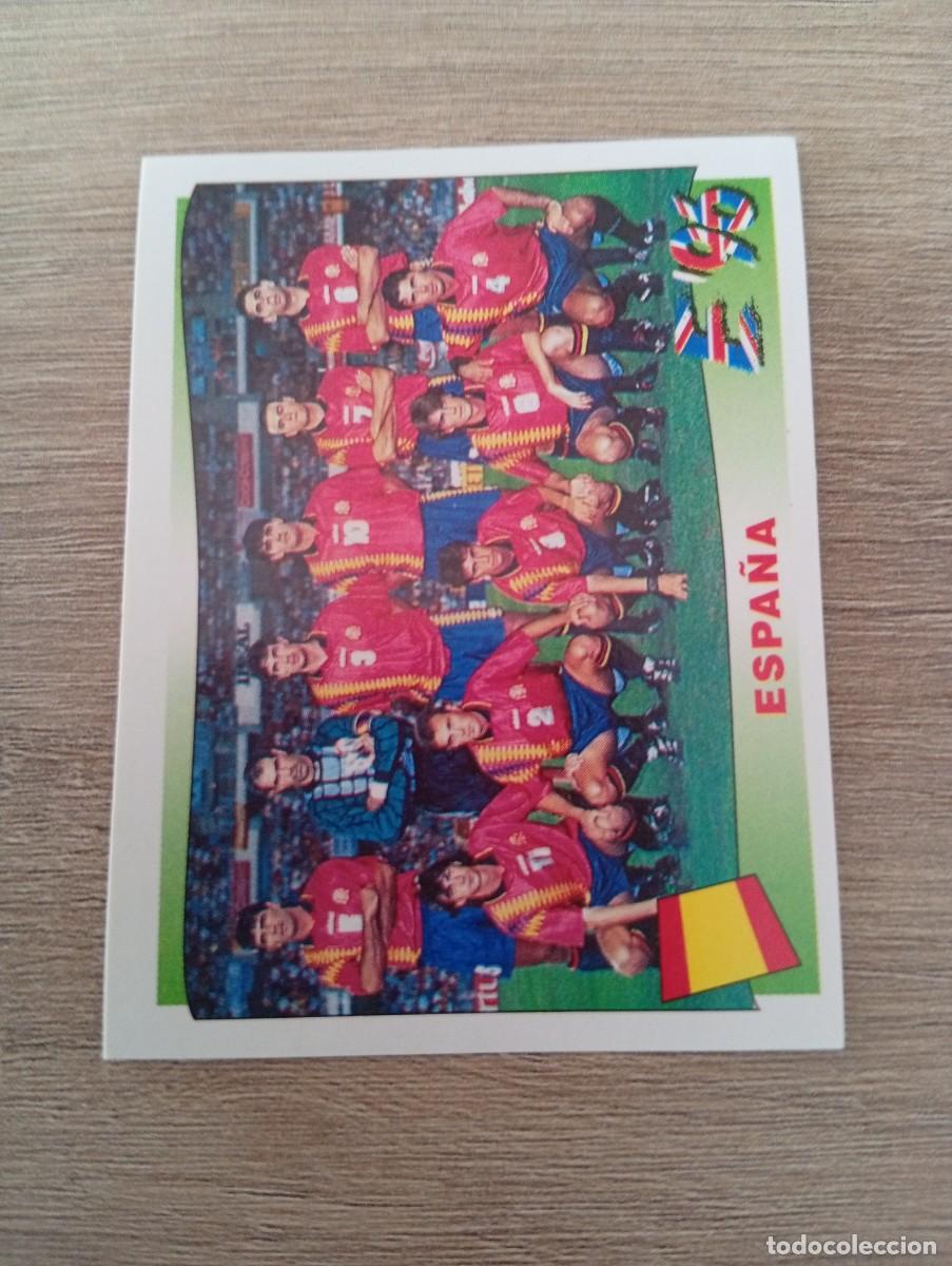 Cromos de f&uacute;tbol: ALINEACION ESPA&Ntilde;A 116 TRASERA ROJA EURO EUROCOPA 1996 96 PANINI NUNCA PEGADO