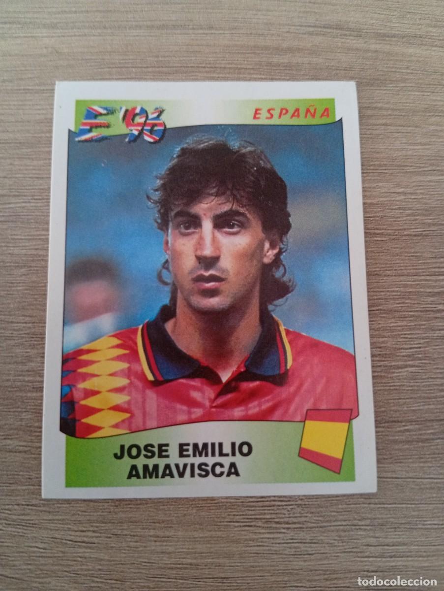 Cromos de f&uacute;tbol: JOSE EMILIO AMAVISCA 129 ESPA&Ntilde;A EURO EUROCOPA 1996 96 PANINI NUNCA PEGADO