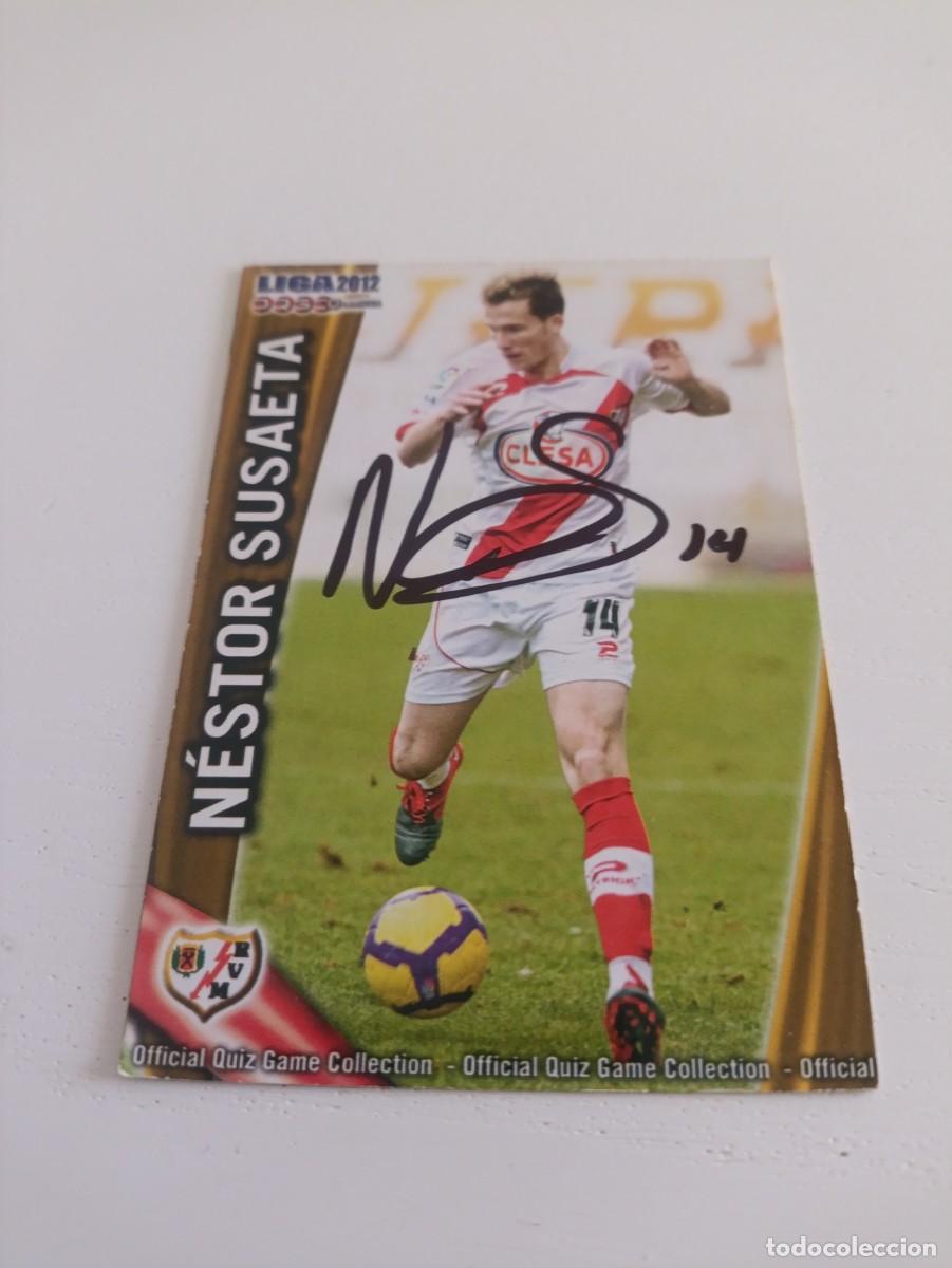 Cromos de f&uacute;tbol: Auto original de N&eacute;stor Susaeta Rayo Vallecano