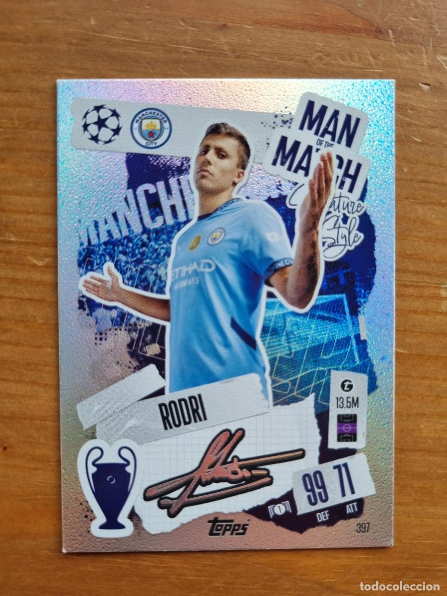 Cromos de Futebol: 397 RODRI (Manchester City) MAN OF THE MATCH (Signature Style). Match Attax 2024 2025 24 25 (Topps)