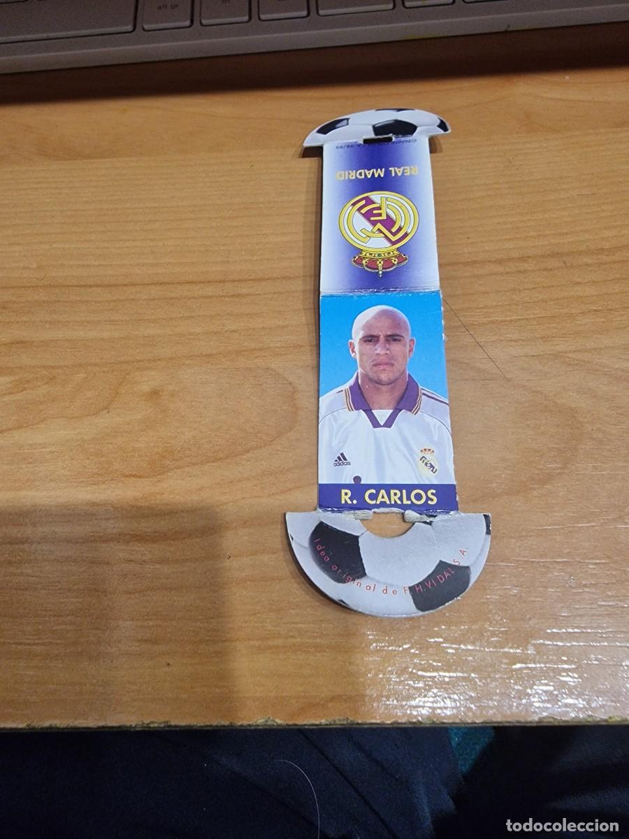 Cromos de f&uacute;tbol: Lote 2835. Tarjeta de Roberto Carlos, de la serie Estrellas del F&uacute;tbol, 98-99, Punch'n gol