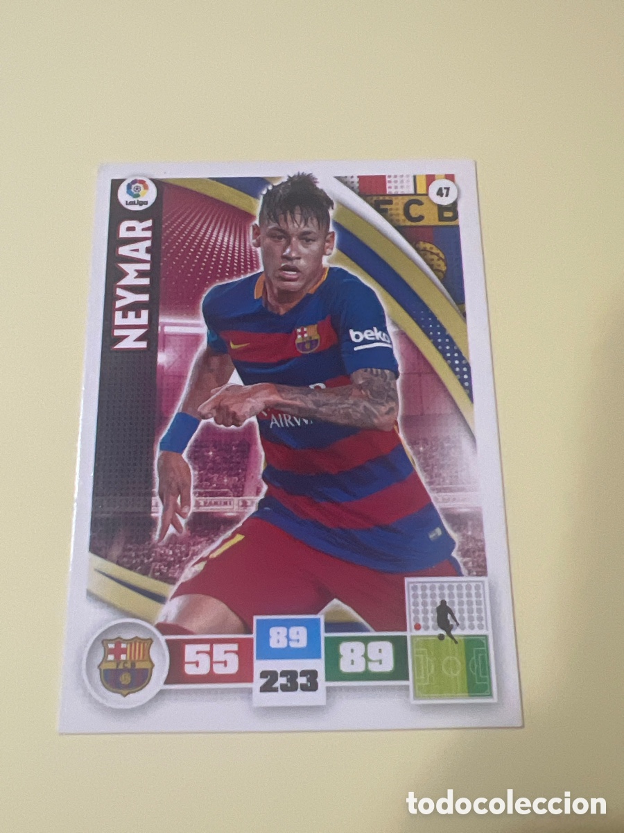 Cromos de f&uacute;tbol: C8689. NEYMAR N&ordm; 47 (F.C. BARCELONA) ADRENALYN XL 2015 2016 PANINI 15 16