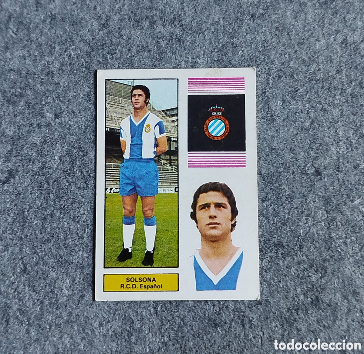 Cromos de f&uacute;tbol: SIN PEGAR SOLSONA ESPA&Ntilde;OL 74 75 1974 1975 FHER DISGRA CROMO NUNCA PEGADO