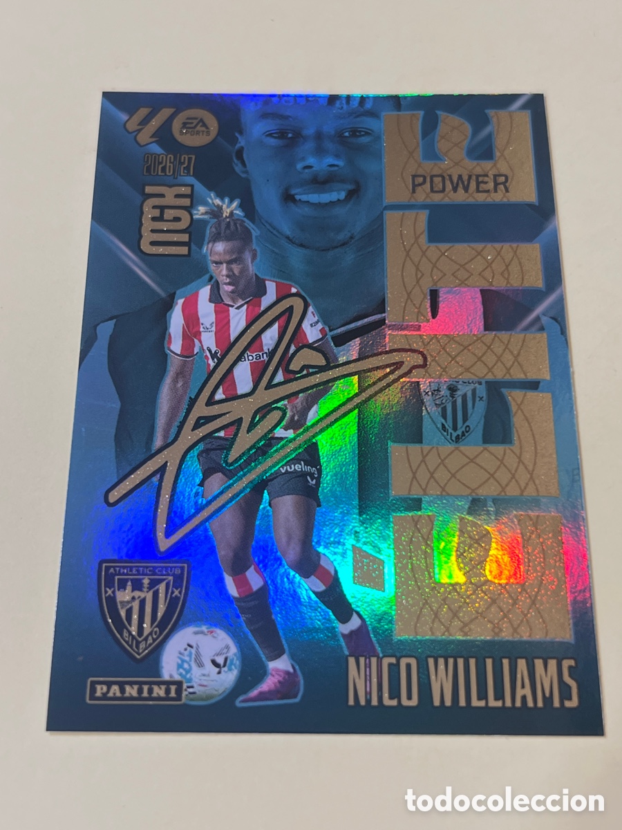 Cromos de f&uacute;tbol: 12 P NICO WILLIAMS ELITE POWER PARALELA MEGACRACKS MGK 2026 2027 26 27 ATHLETIC CLUB DE BILBAO
