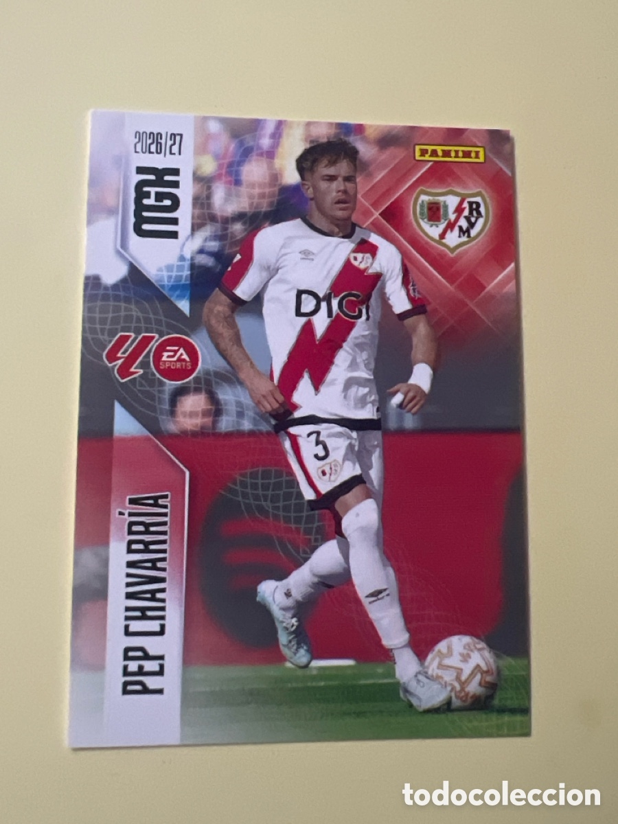 Cromos de f&uacute;tbol: E54. 297 PEP CHAVARRIA RAYO VALLECANO MEGACRACKS MGK 26 27 PANINI 2026 2027