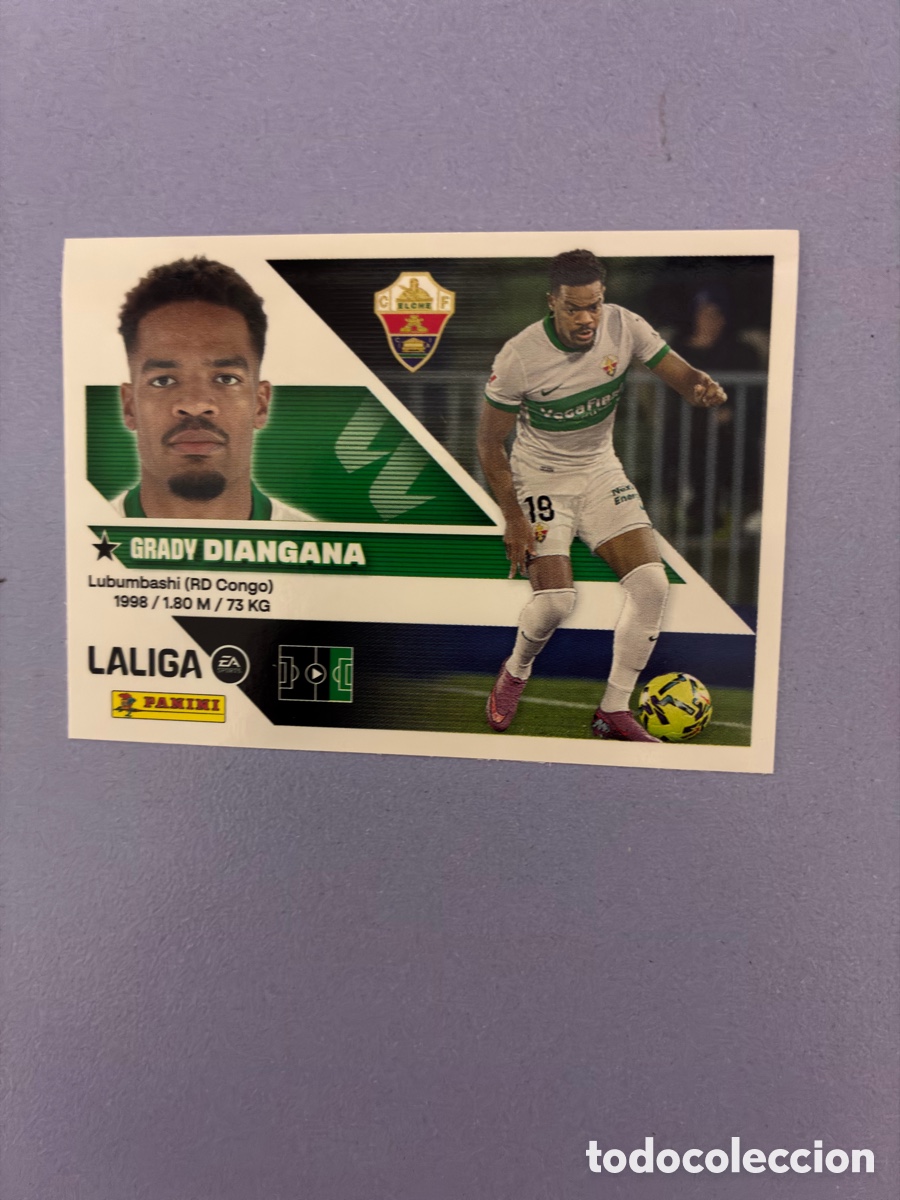Cromos de f&uacute;tbol: Cromo Grady Diangana (Elche CF) N&ordm; 19 - Colecci&oacute;n Este LIGA 2026-27 Panini (Sin Pegar)