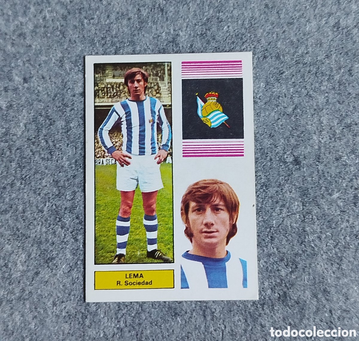 Cromos de f&uacute;tbol: SIN PEGAR LEMA REAL SOCIEDAD 74 75 1974 1975 FHER DISGRA CROMO NUNCA PEGADO