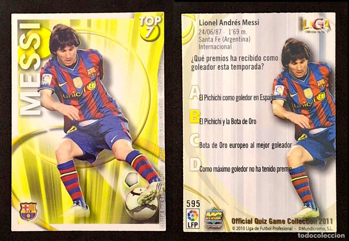 Cromos de f&uacute;tbol: MESSI 595 - Mundicromo 2011, Official Quiz Game Collection