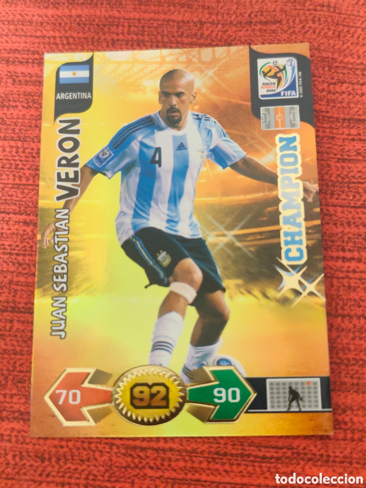 Figurine di Calcio: CHAMPION VERON ARGENTINA ADRENALYN XL WORLD CUP SOUTH AFRICA 2010