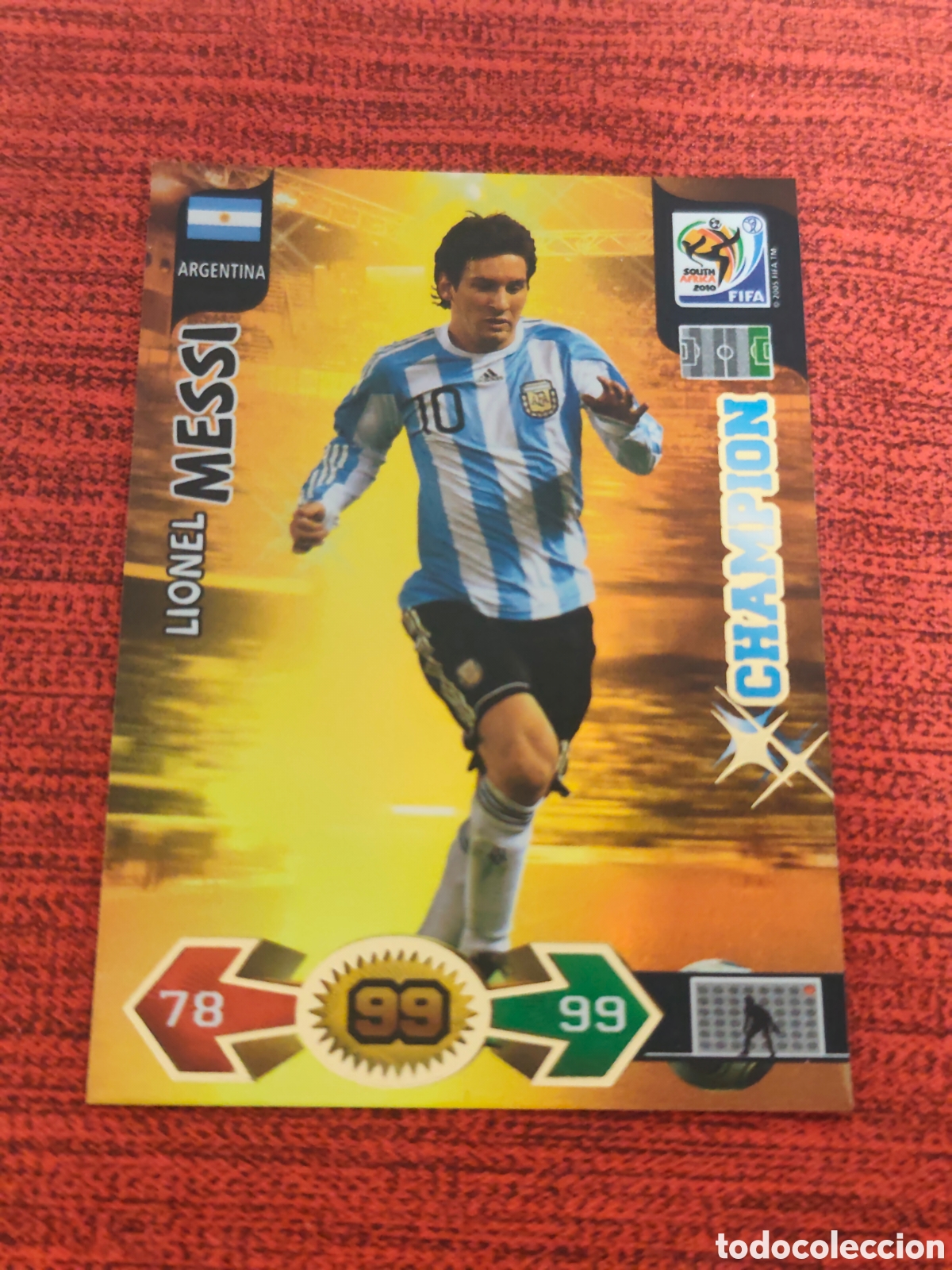 Cromos de f&uacute;tbol: CHAMPION MESSI ARGENTINA ADRENALYN XL WORLD CUP SOUTH AFRICA 2010
