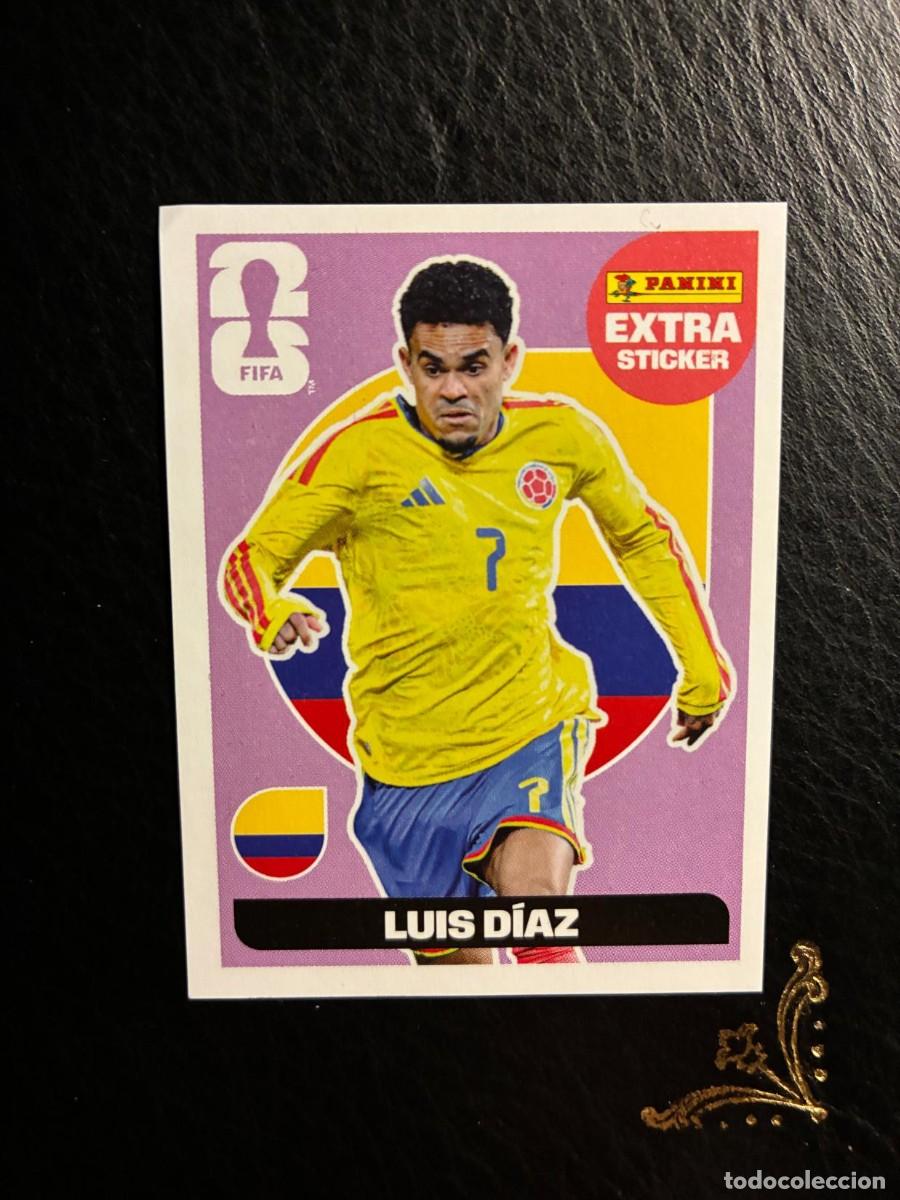 Cartes &agrave; collectionner de Football: LUIS DIAZ EXTRA STICKER FONDO MORADO COLOMBIA FIFA WORLD CUP MUNDIAL 2026 26 PANINI