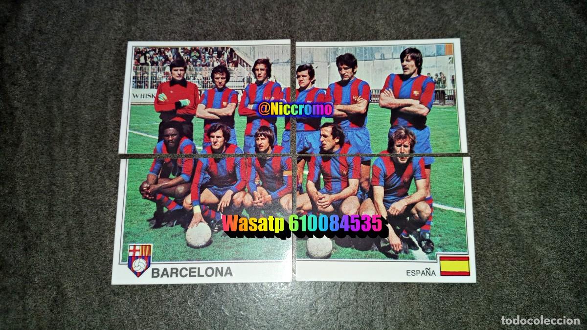 Cromos de f&uacute;tbol: cruyff alineacion fc barcelona 1978 sin pegar 4 cromos de euro football 79 panini niccromo