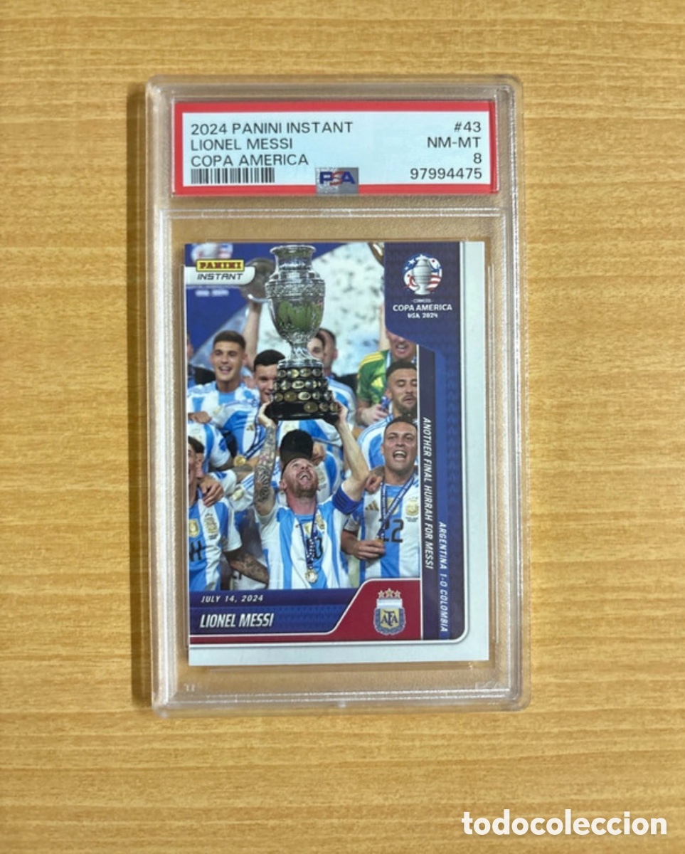 Cromos de f&uacute;tbol: Carta Lionel Messi copa Am&eacute;rica psa 8
