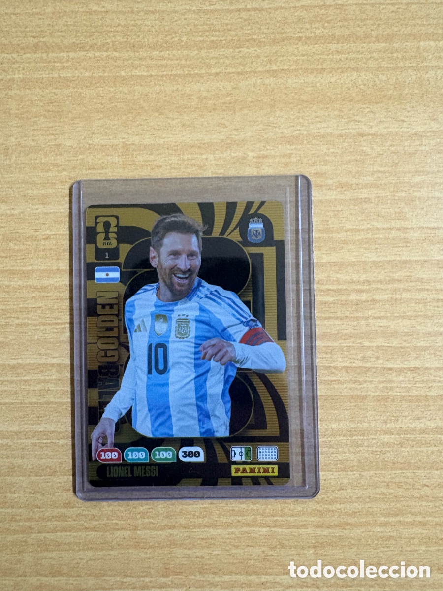 Cromos de f&uacute;tbol: Carta Messi bal&oacute;n de oro mundial 2026