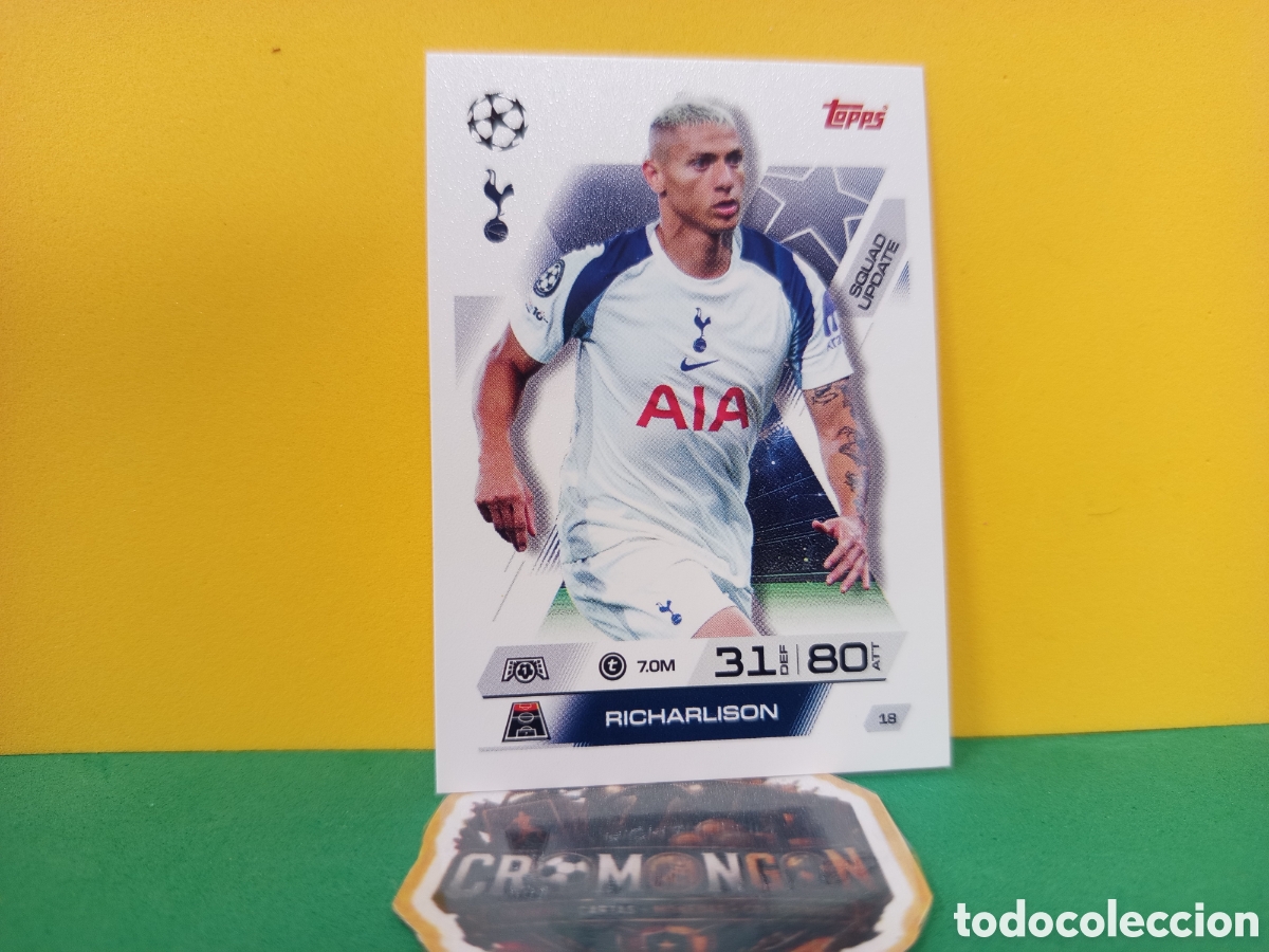 Cromos de f&uacute;tbol: ❇️ CROMO ⚽ RICHARLISON TOTTENHAM 18 MATCH ATTAX EXTRA CHAMPIONS LEAGUE 2025 2026 25 26 ❇️