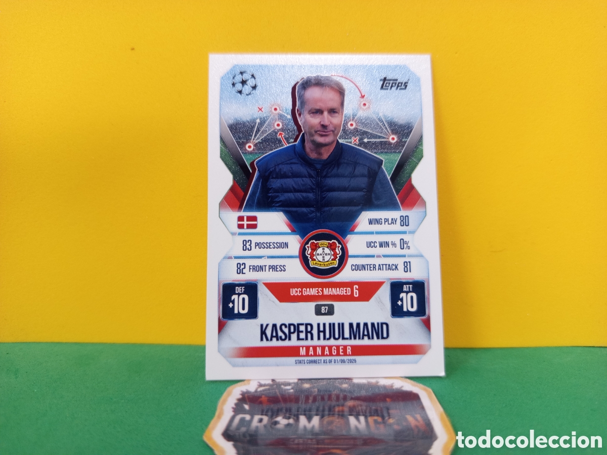 Cromos de f&uacute;tbol: ❇️ CROMO ⚽ HJULMAND BAYERN LEVERKUSEN 87 MANAGER MATCH ATTAX EXTRA CHAMPIONS 2025 2026 25 26 ❇️