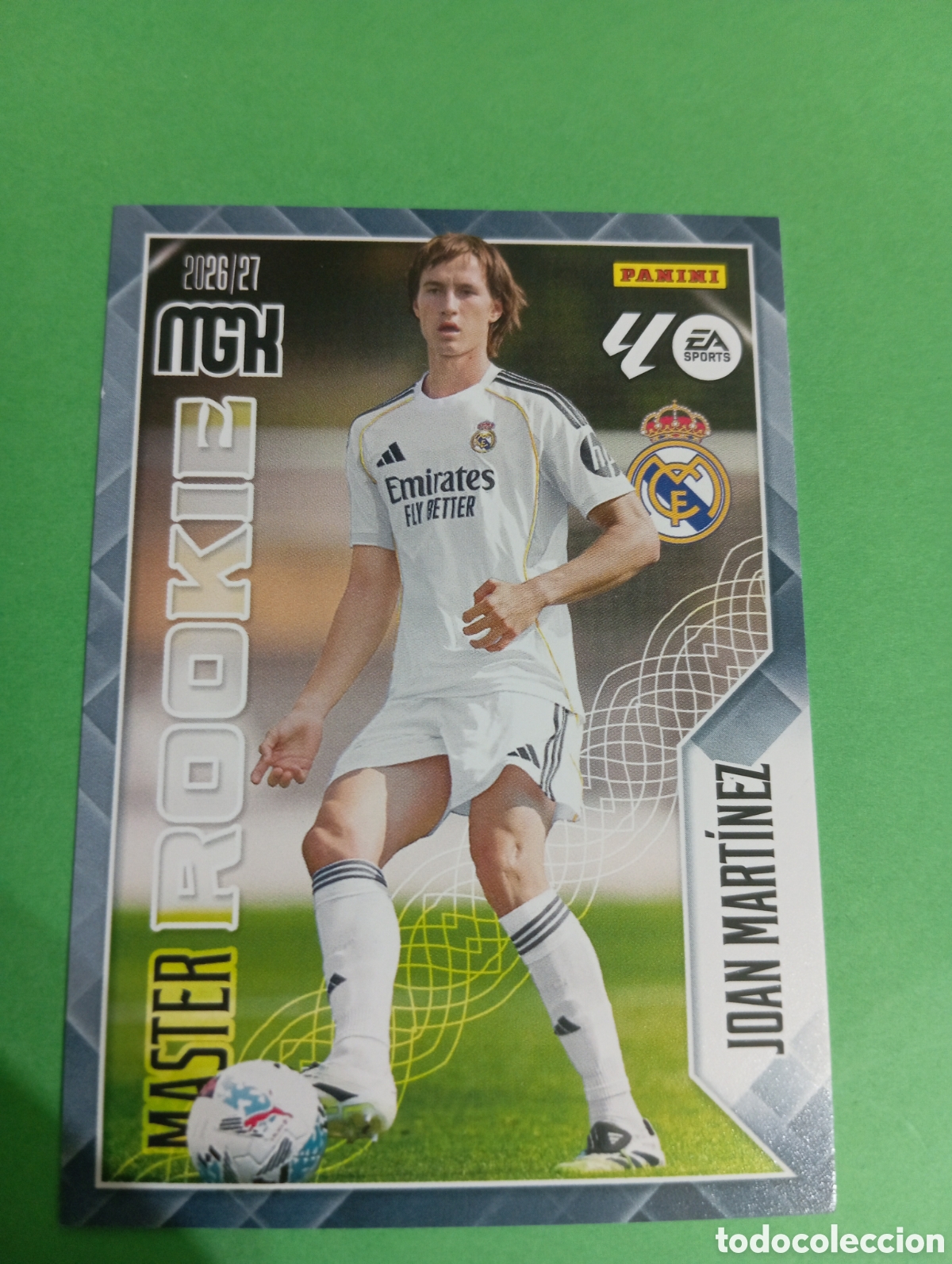 Cromos de f&uacute;tbol: Joan Mart&iacute;nez Real Madrid MASTER ROOKIE n&deg;413 / PANINI MEGACRACKS 2026/2027