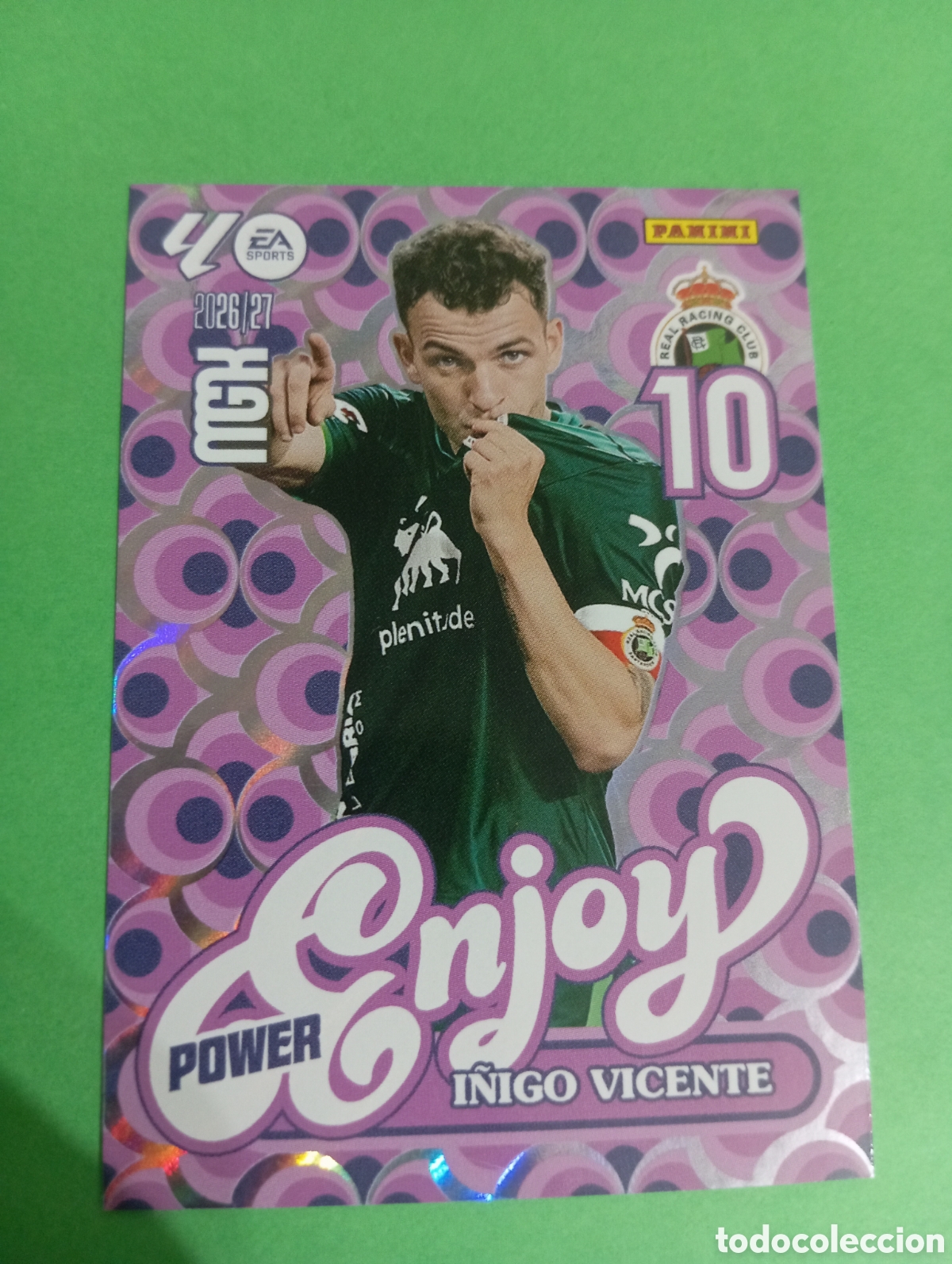 Cromos de f&uacute;tbol: &Iacute;&ntilde;igo Vicente Racing de Santander ENJOY POWER n&deg;383 P \ PANINI MEGACRACKS 2026/2027