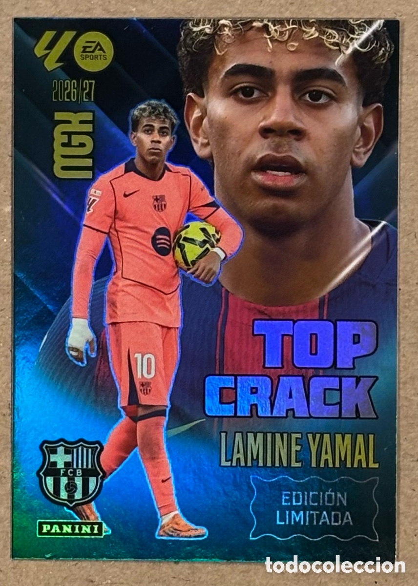 Cromos de f&uacute;tbol: LAMINE YAMAL (FC BARCELONA). CARTA TOP CRACK PANINI MEGACRACKS MGK 2026/27