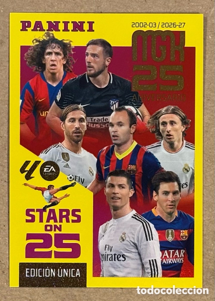 Cromos de f&uacute;tbol: MESSI, CRISTIANO RONALDO,.. CARTA STARS ON 25 EDICI&Oacute;N &Uacute;NICA PANINI MEGACRACKS MGK 2026/27. #425.