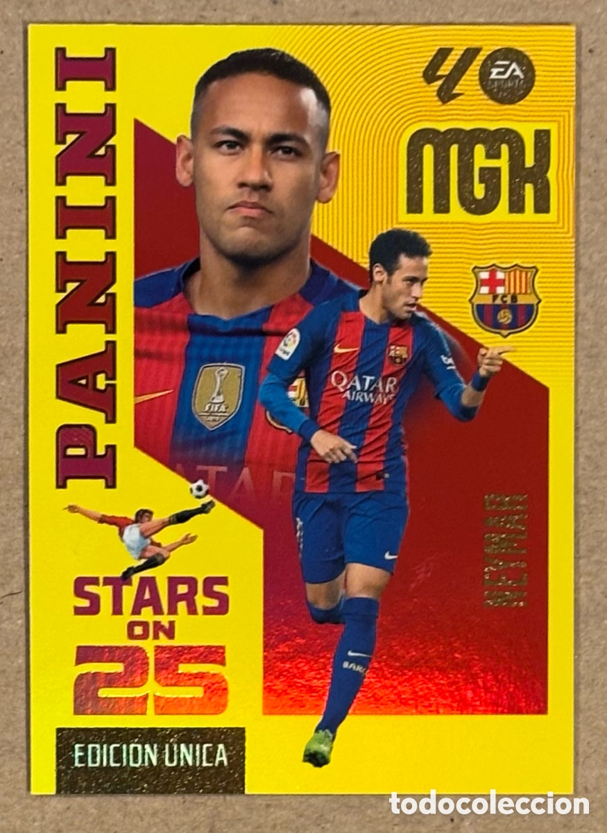 Cromos de f&uacute;tbol: NEYMAR (FC BARCELONA). CARTA STARS ON 25 EDICI&Oacute;N &Uacute;NICA PANINI MEGACRACKS MGK 2026/27. #446.