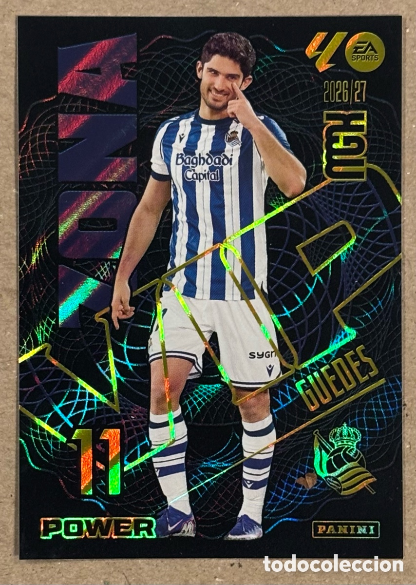 Cromos de f&uacute;tbol: GUEDES (REAL SOCIEDAD ). CARTA POWER ZONA VIO PANINI MEGACRACKS MGK 2026/27. #395P.