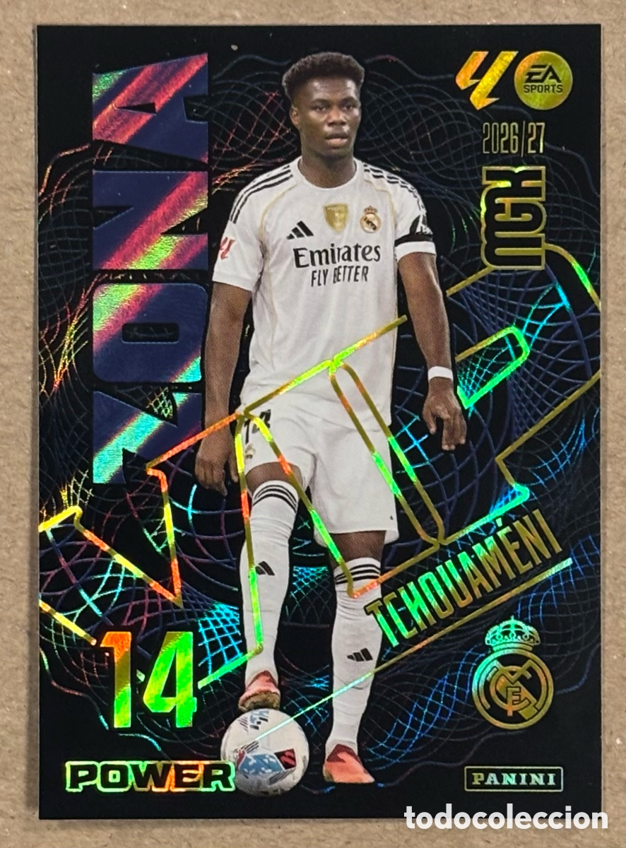 Cromos de f&uacute;tbol: TXHOUAM&Eacute;NI (REAL MADRID). CARTA POWER ZONA VIO PANINI MEGACRACKS MGK 2026/27. #405P.