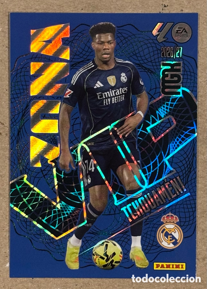 Cromos de f&uacute;tbol: TXHOUAM&Eacute;NI (REAL MADRID). CARTA ZONA VIO PANINI MEGACRACKS MGK 2026/27. #405.