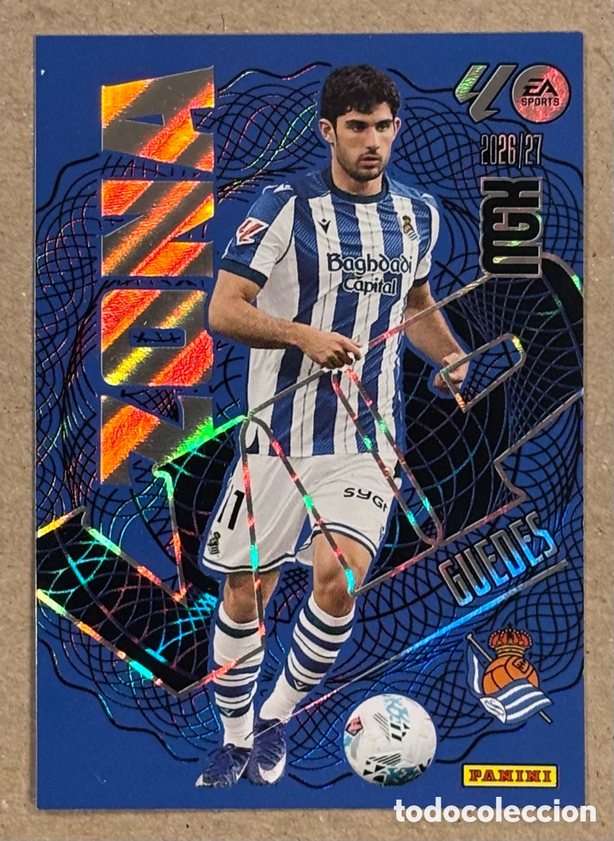 Cromos de f&uacute;tbol: GUEDES (REAL SOCIEDAD ). CARTA ZONA VIO PANINI MEGACRACKS MGK 2026/27. #395.