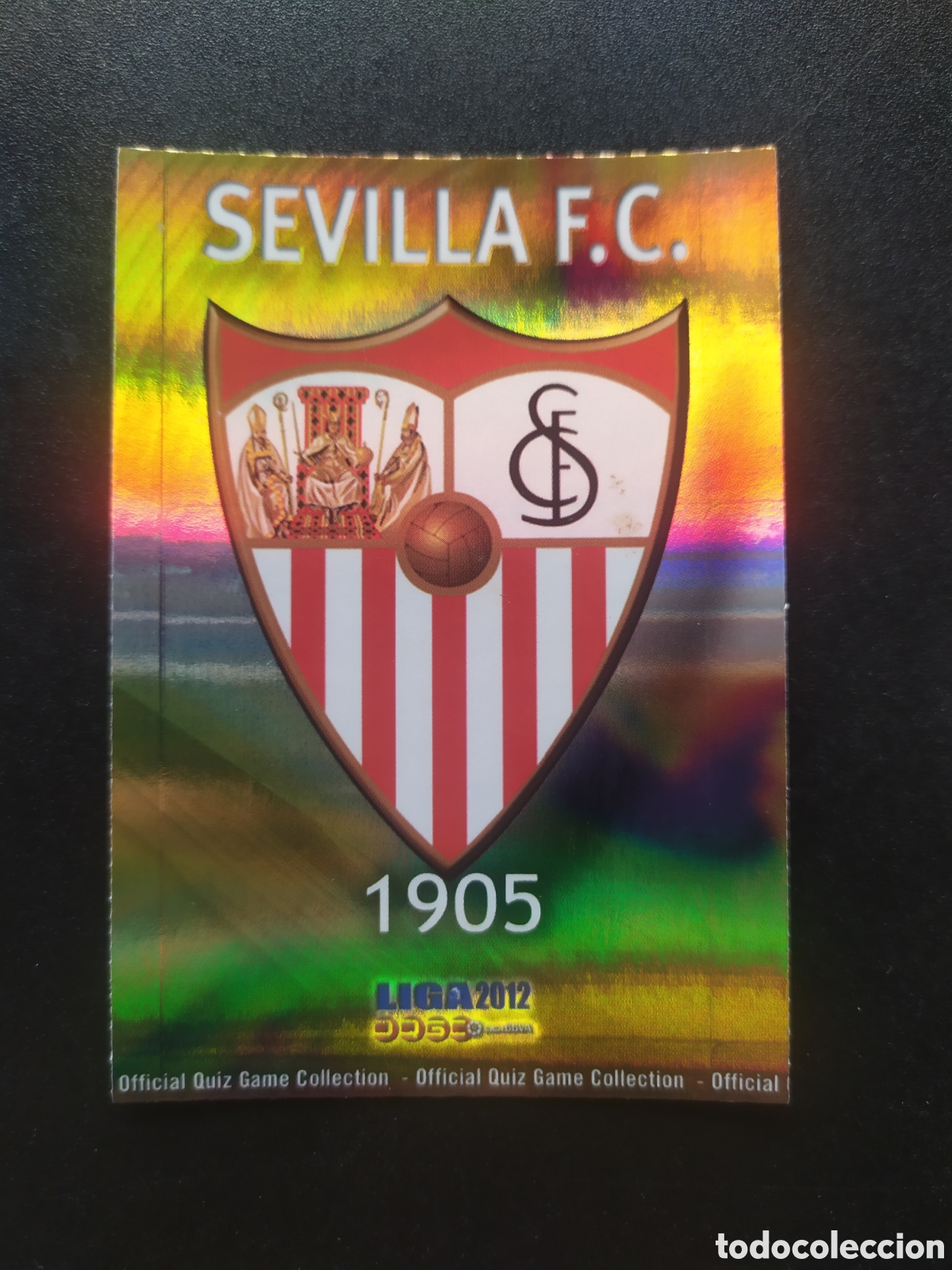 Cromos de f&uacute;tbol: Mundicromo fichas Liga 2011 2012 11 12 escudo brillo rayas n &deg; 109 Sevilla