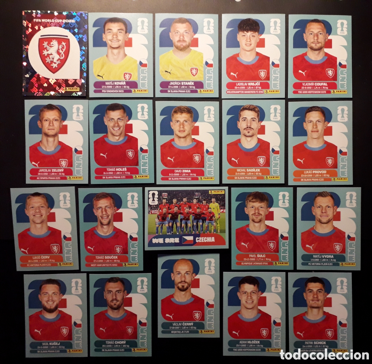 Cromos de f&uacute;tbol: 20 CROMOS REP&Uacute;BLICA CHECA EQUIPO COMPLETO MUNDIAL F&Uacute;TBOL 2026 FIFA WORLD CUP PANINI SIN PEGAR