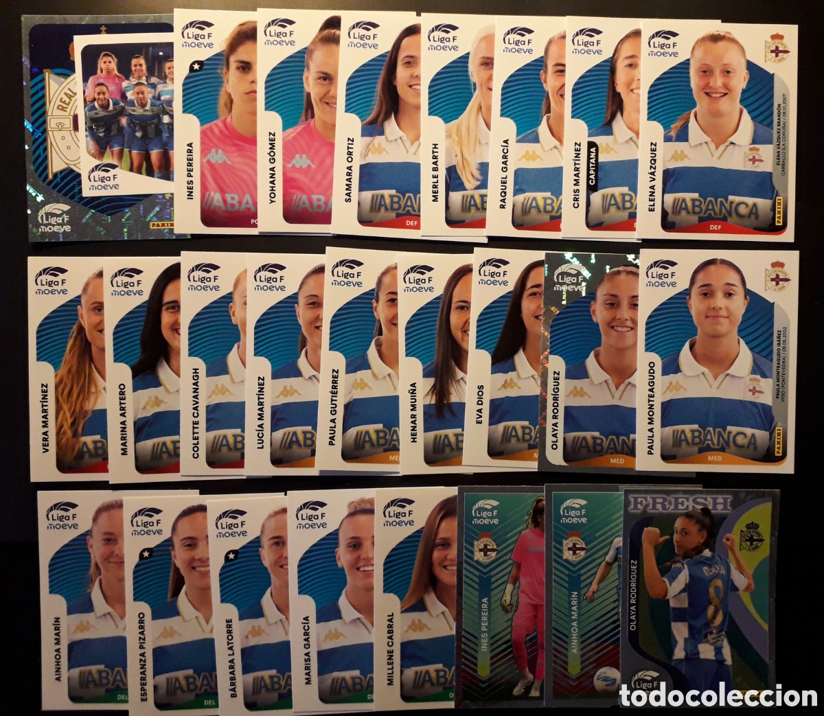 Fu&szlig;ball-Sticker: 26 CROMOS DEP CORU&Ntilde;A LIGA F FEMENINA 2025 2026 25 26 PANINI EQUIPO COMPLETO CON ESPECIALES