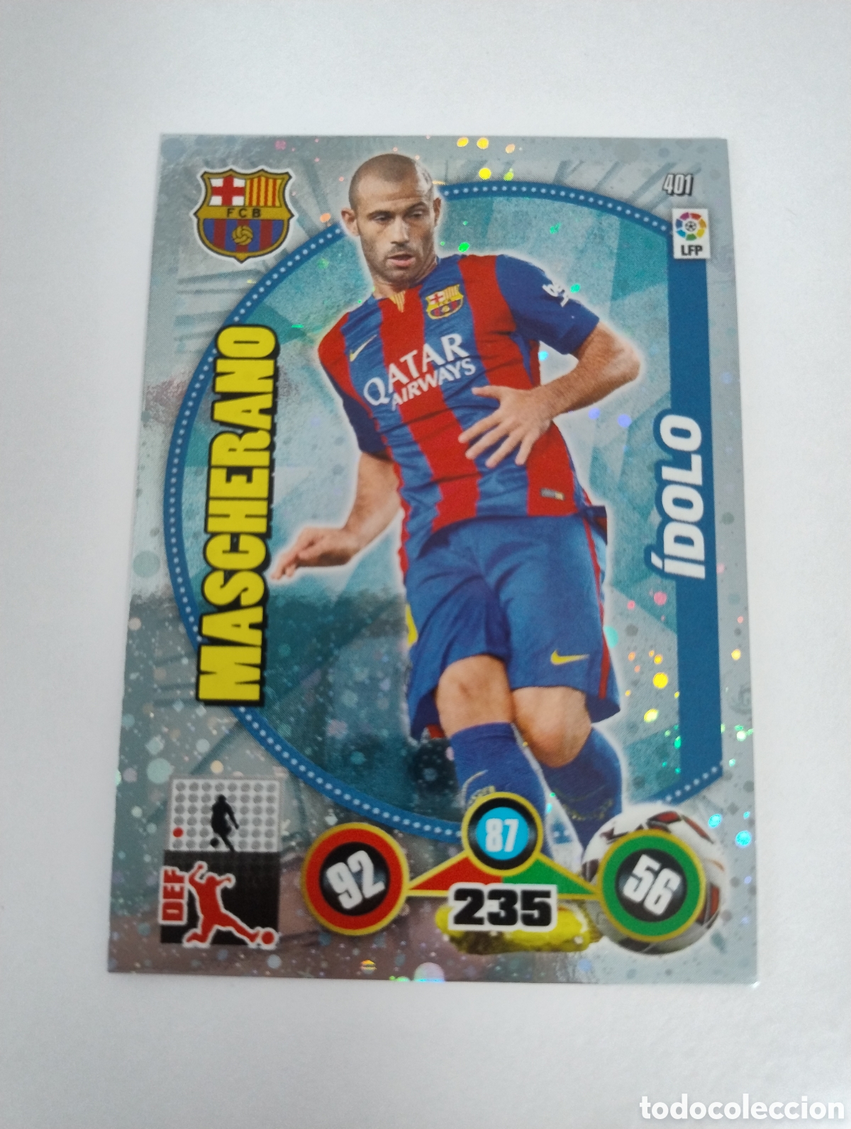 Football Stickers: 401 - Mascherano - Barcelona - Adrenalyn XL Liga 2014 - 2015 Idolo