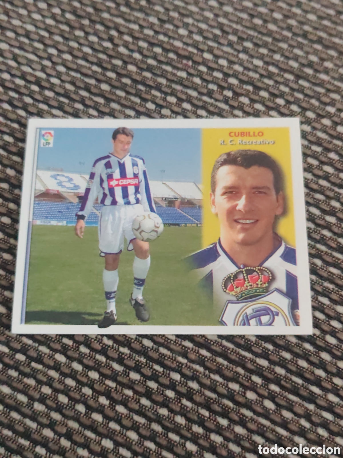 Cromos de f&uacute;tbol: COLOCA CUBILLO RECREATIVO HUELVA EDICIONES ESTE 2002 2003
