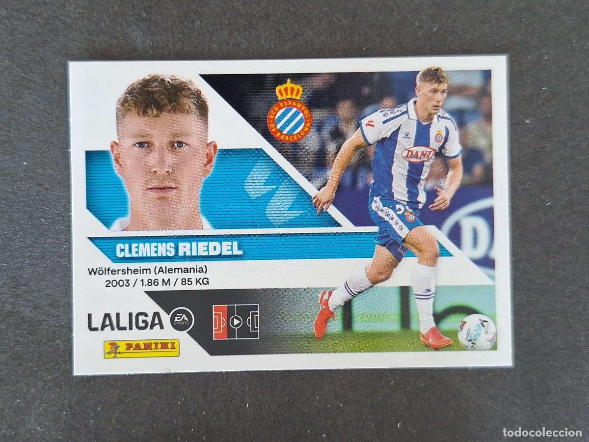 Cromos de f&uacute;tbol: L1 RIEDEL R. C. D. ESPA&Ntilde;OL LIGA ESTE 2026 2027 26 27 NUNCA PEGADO SIN PEGAR