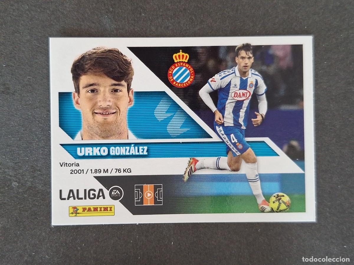 Cromos de f&uacute;tbol: L1 URKO R. C. D. ESPA&Ntilde;OL LIGA ESTE 2026 2027 26 27 NUNCA PEGADO SIN PEGAR